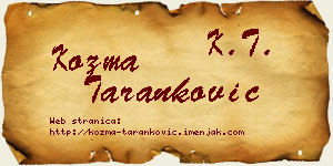 Kozma Taranković vizit kartica